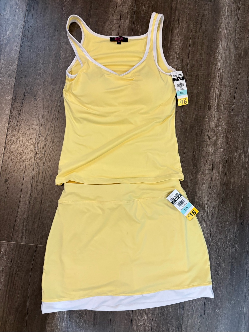 Yellow Women’s Tank and Skirt Set- Sporty Two-Piece